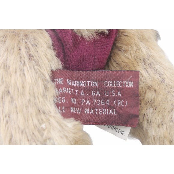 The Bearington Tinker Brown Fur Angel Bear - Picture 3 of 8